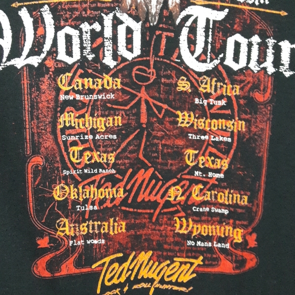 Ted Nugent Band Concert Tour T-Shirt Size Medium - Picture 6 of 6